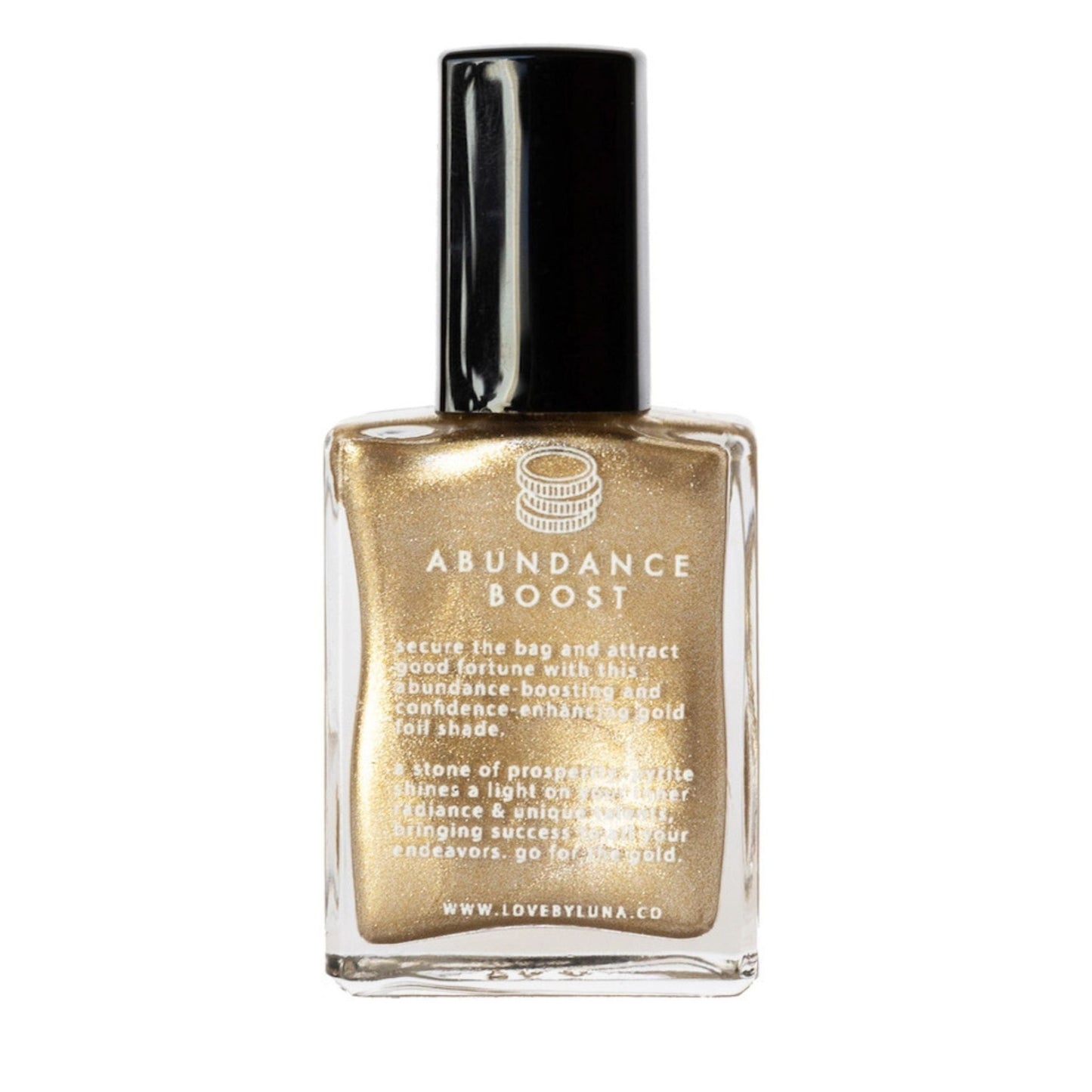 Love By Luna – Abundance Boost | Gold Foil Nail Polish with Pyrite