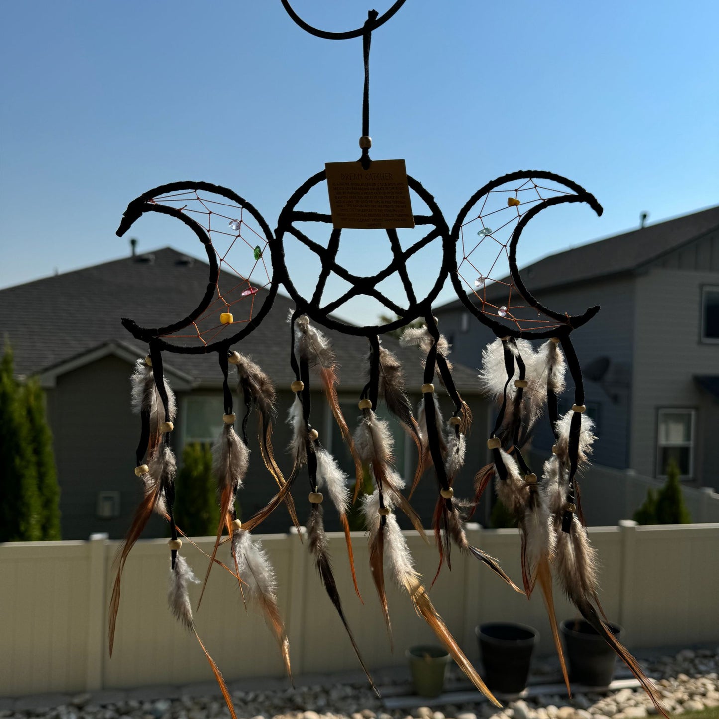 Triple Moon with Pentagram Dream Catcher