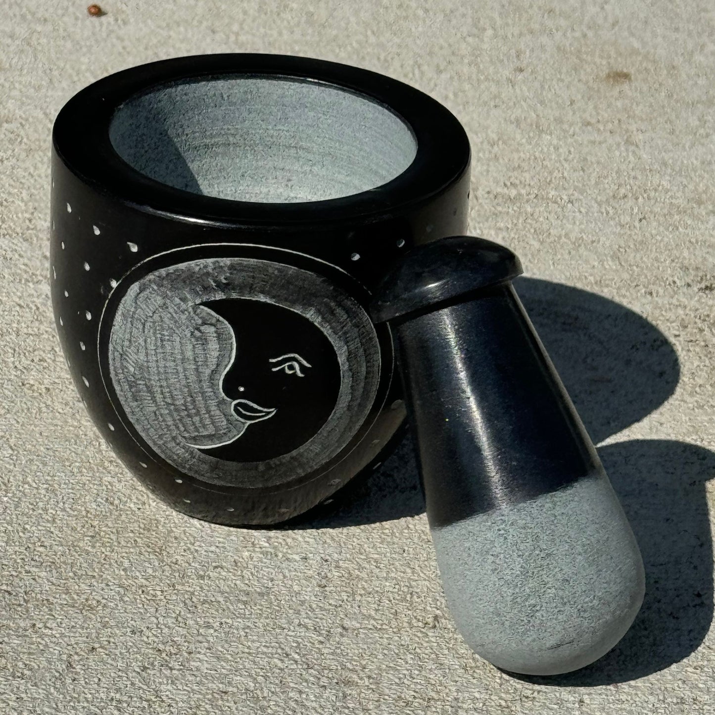 Moon Soapstone Mortar & Pestle