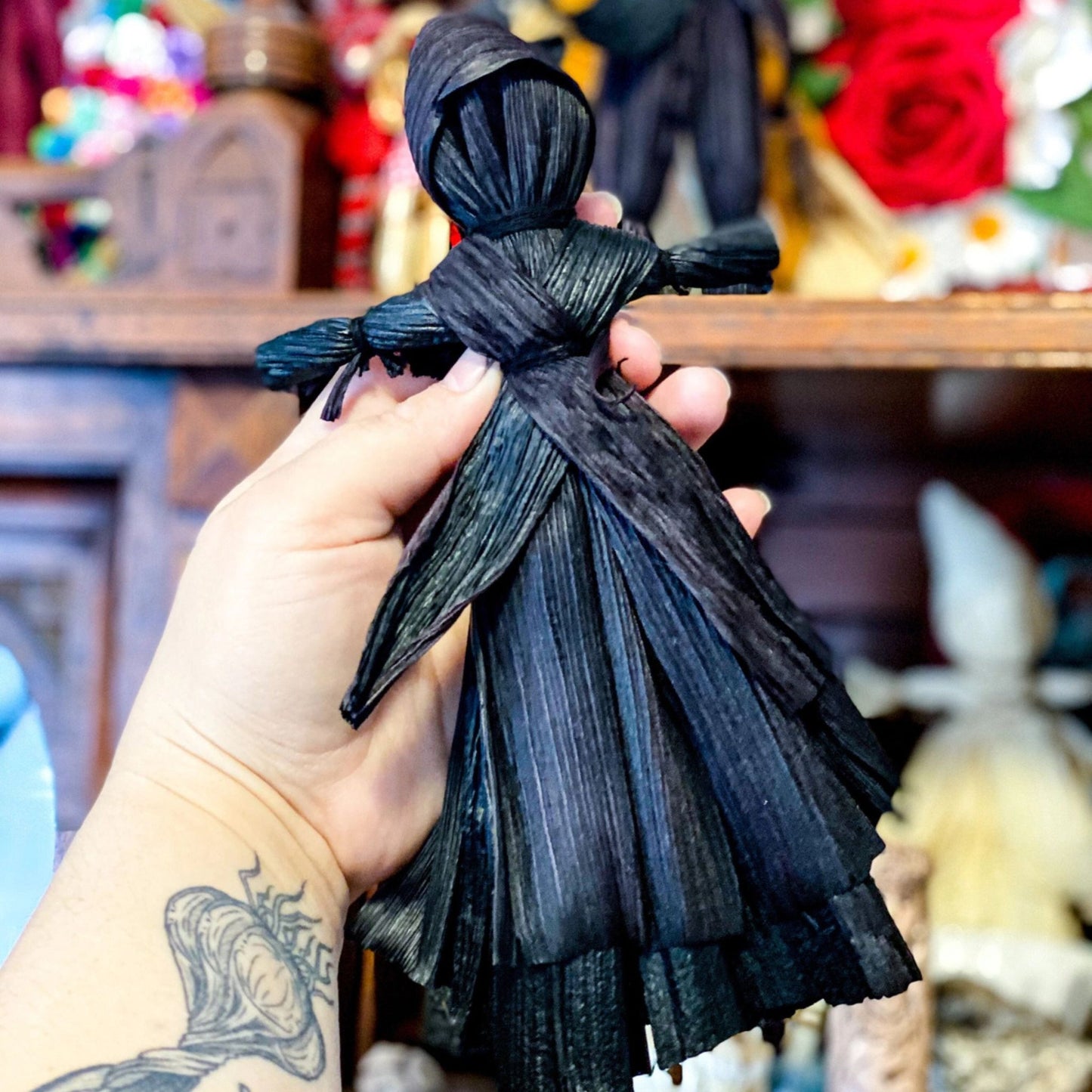 Corn Husk Doll - Black Poppet