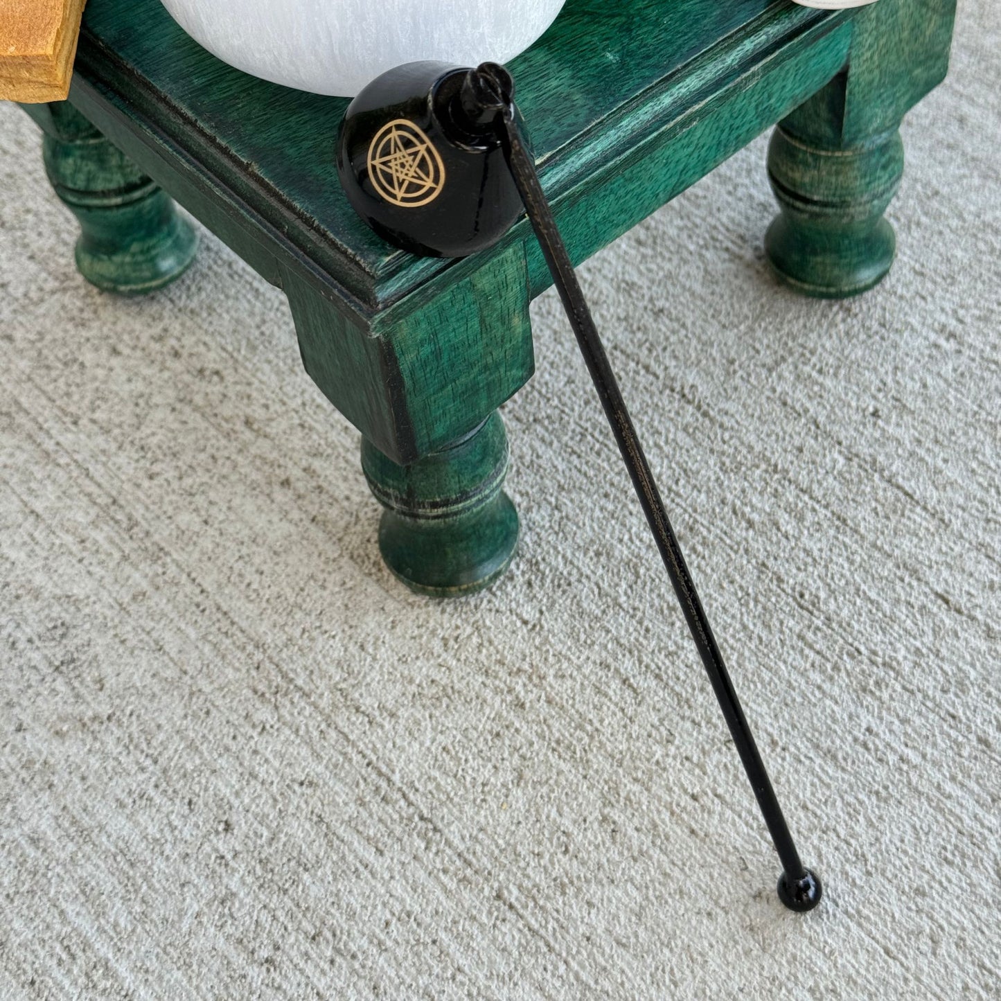 Pentagram Candle Snuffer - Brass, 8"