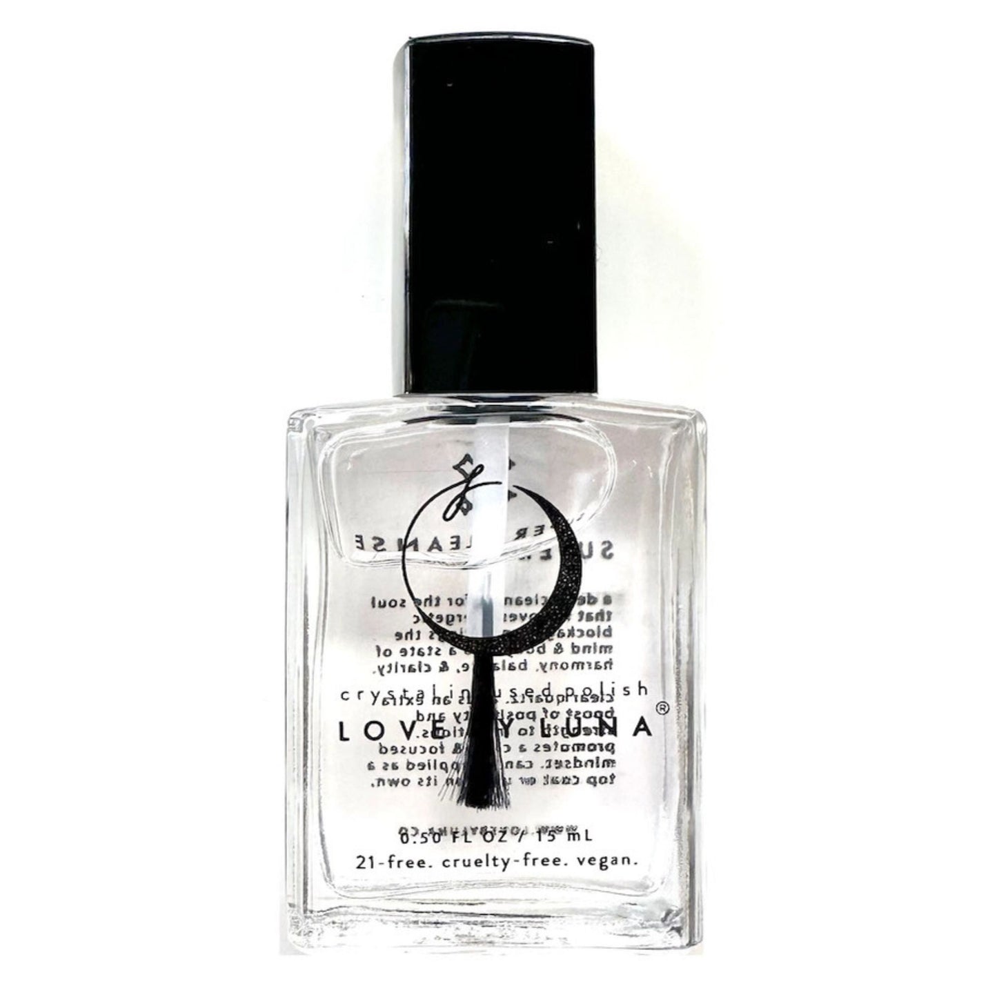 Love By Luna – Super Cleanse | Clear Top Coat Nail Polish with Clear Quartz