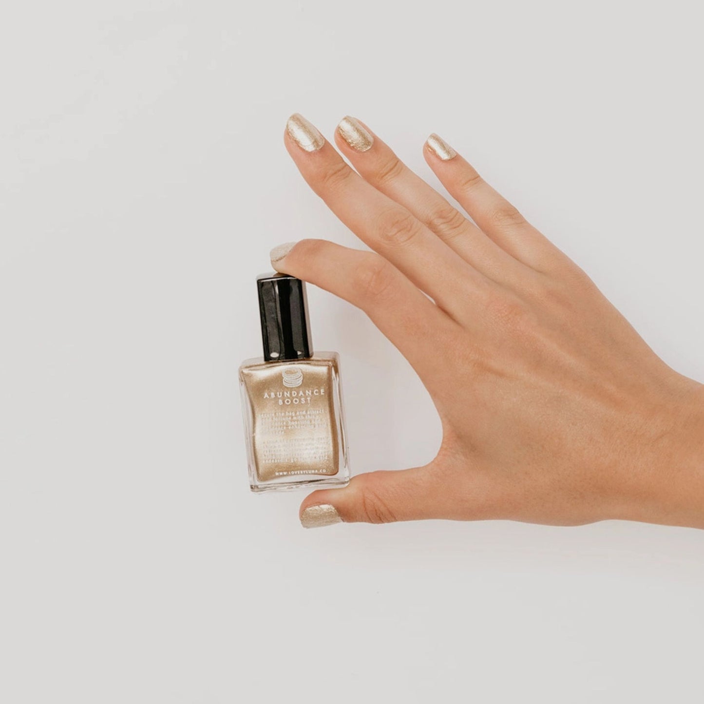 Love By Luna – Abundance Boost | Gold Foil Nail Polish with Pyrite