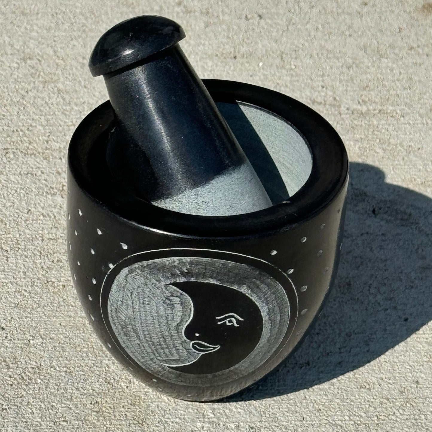 Moon Soapstone Mortar & Pestle