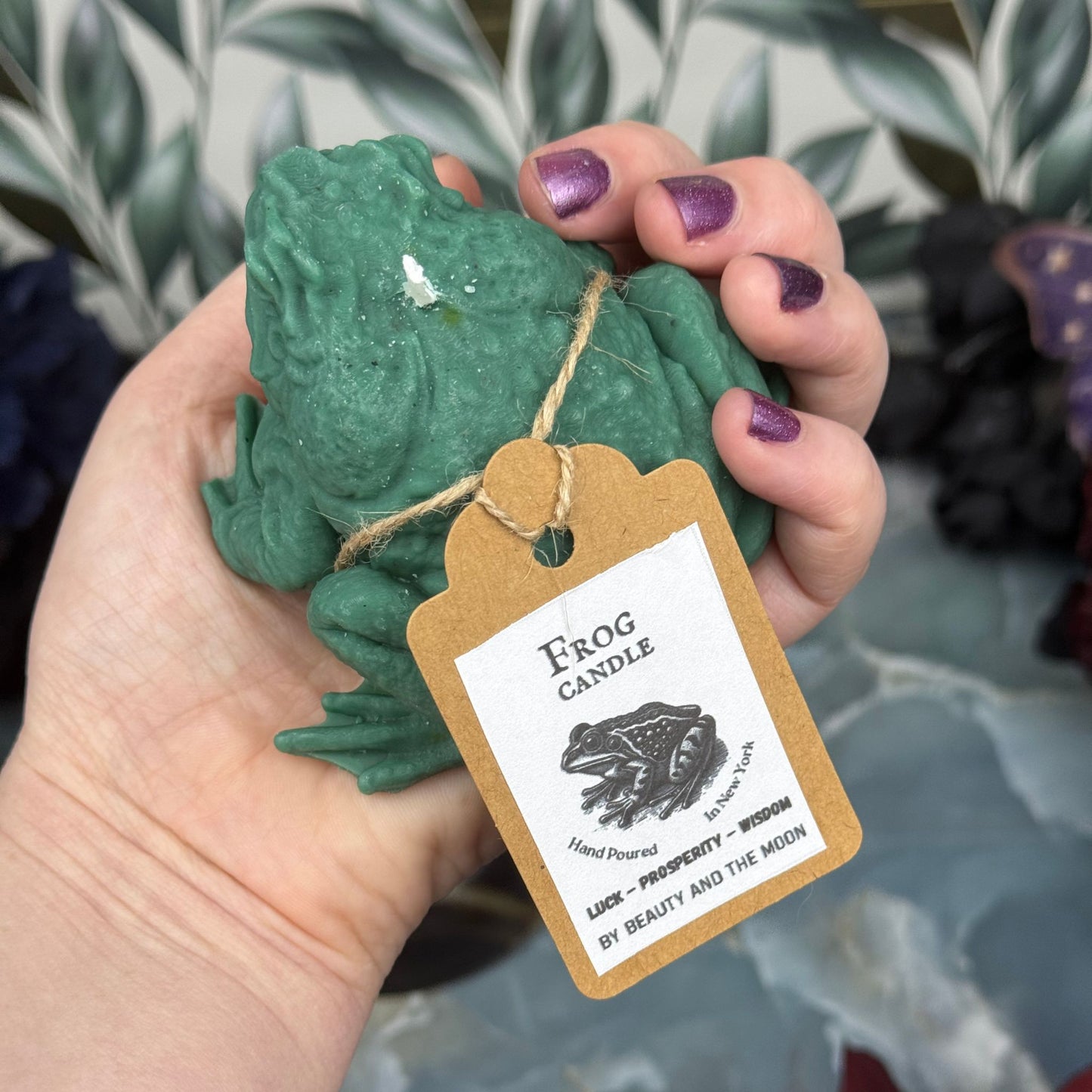 Beauty and the Moon - Regal Green Frog Candle