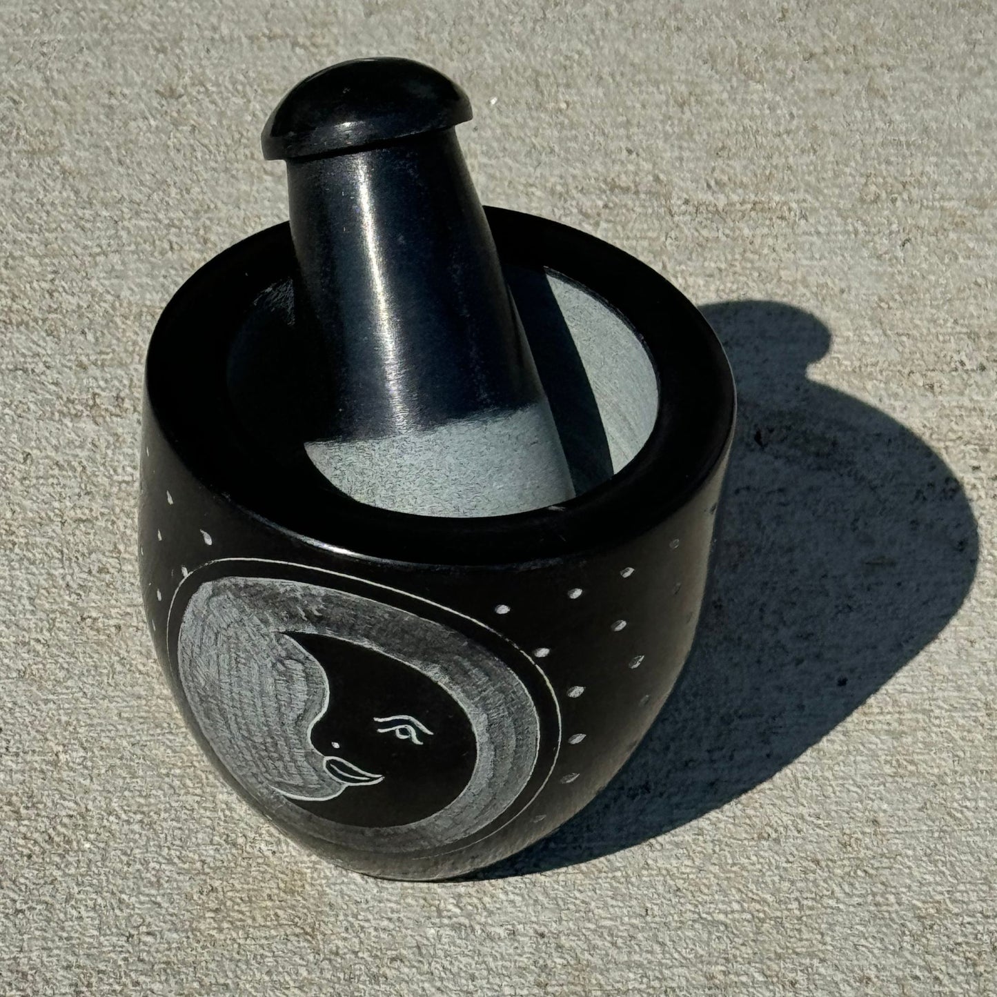 Moon Soapstone Mortar & Pestle