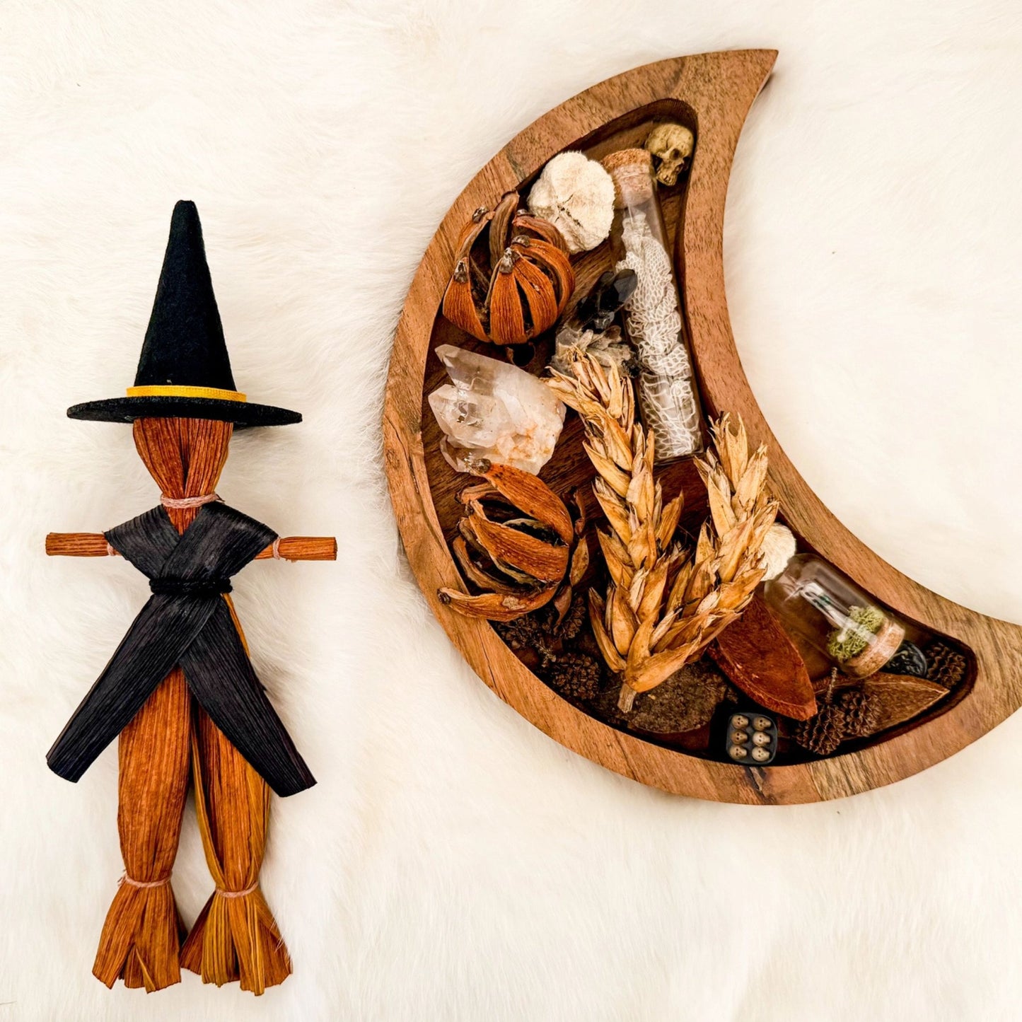 Corn Husk Doll - Orange and Black Poppet