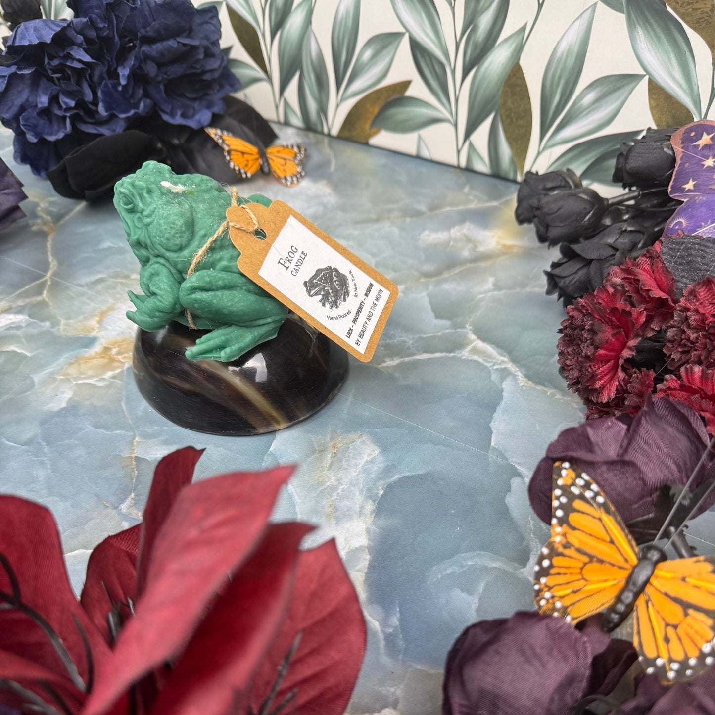 Beauty and the Moon - Regal Green Frog Candle