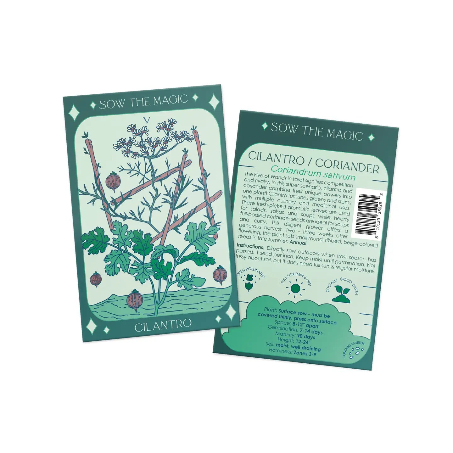Sow the Magic – Cilantro Corriander Tarot Garden + Gift Seed Packet