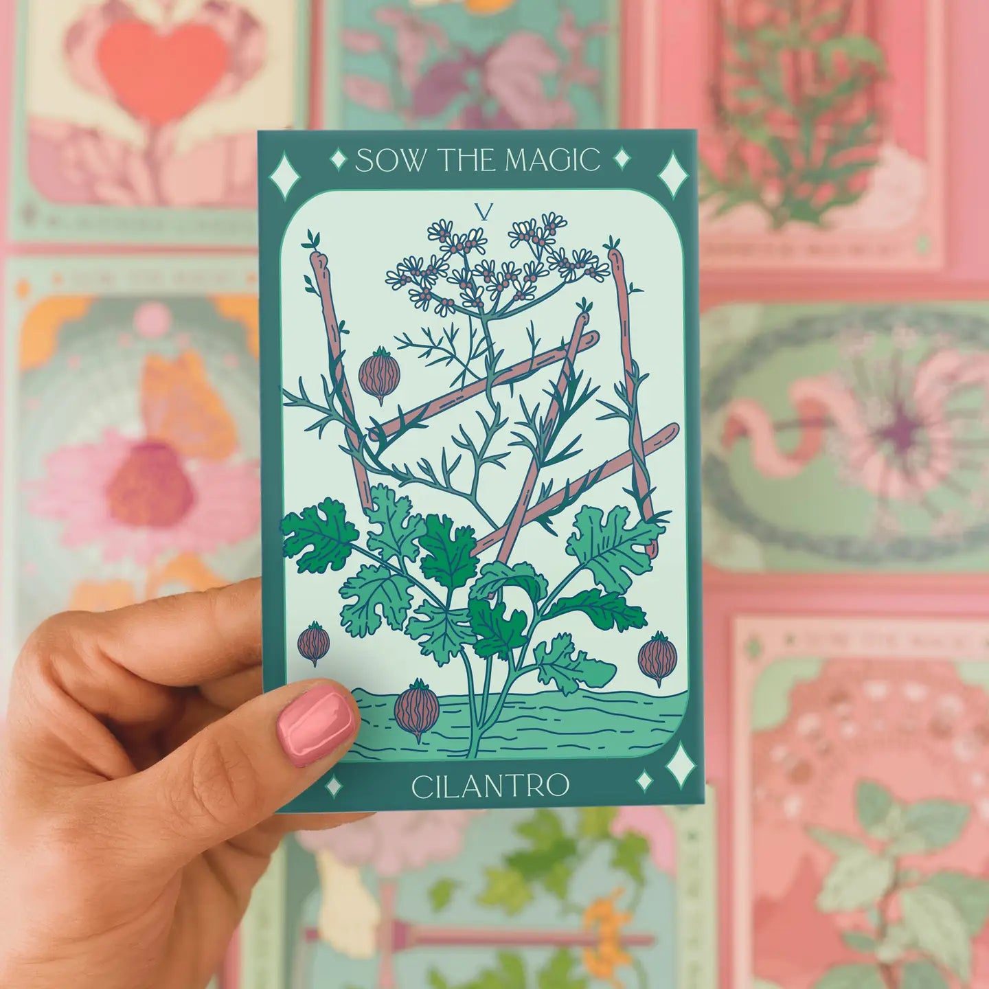 Sow the Magic – Cilantro Corriander Tarot Garden + Gift Seed Packet