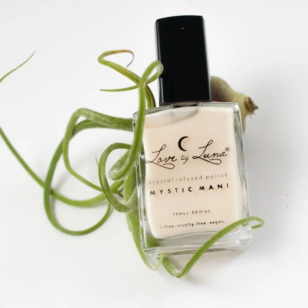 Love By Luna – Goddess | Pink Nude Nail Polish with Rose Quartz + Selenite + Moonstone
