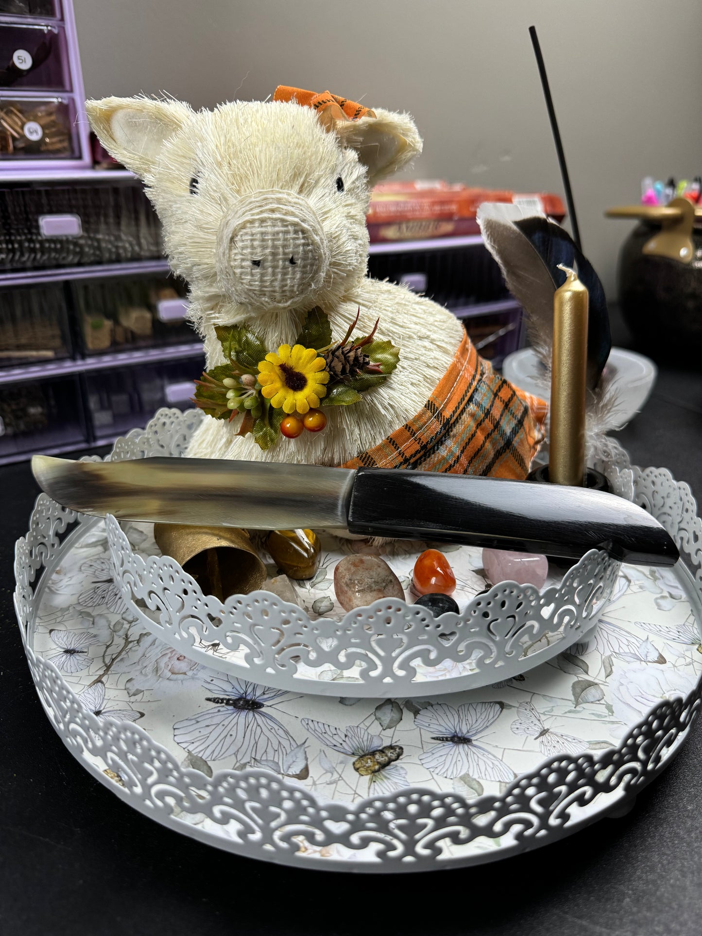 Buffalo Horn Athame (Altar Knife)
