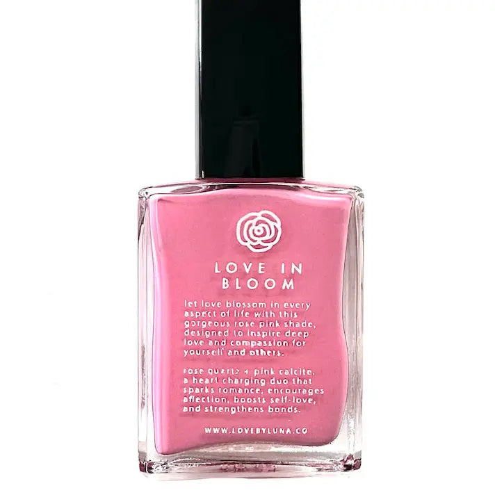 Love By Luna – Love in Bloom | Rose Pink Nail Polish with Rose Quartz + Pink Calcite