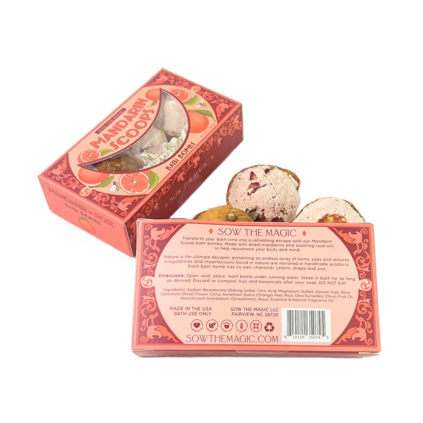 Sow the Magic – Mandarin Scoops Bath Bombs