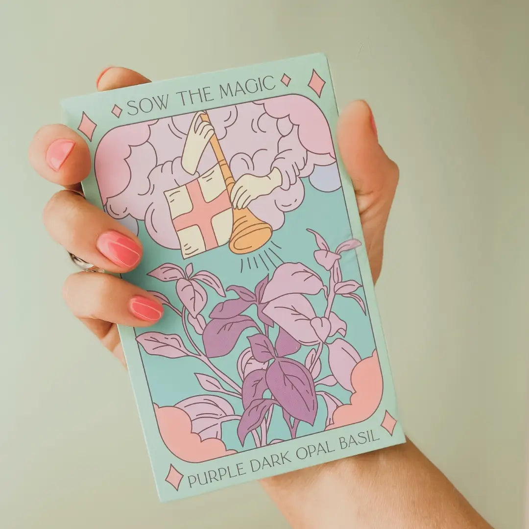 Sow the Magic – Purple Dark Opal Basil Tarot Garden + Gift Seed Packet