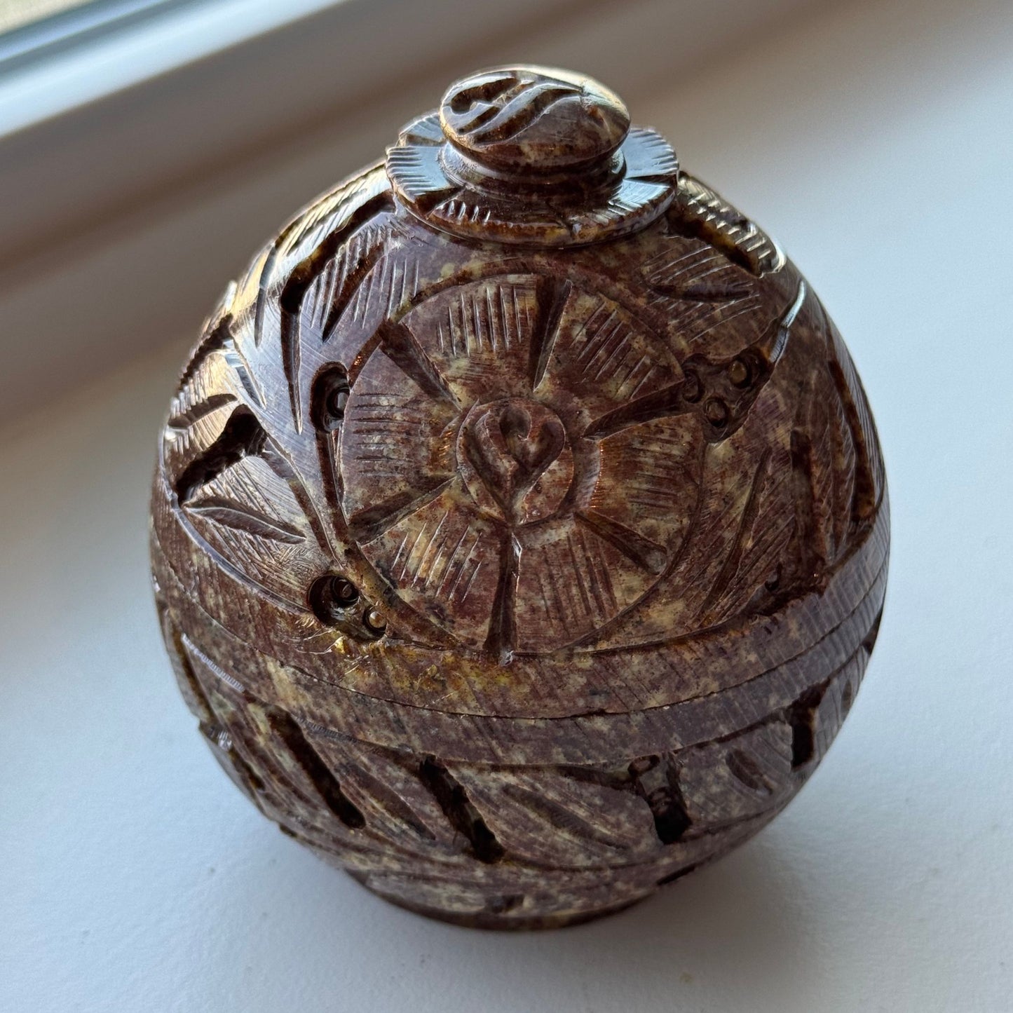 Carved Soapstone Keepsake Box | Opt. A