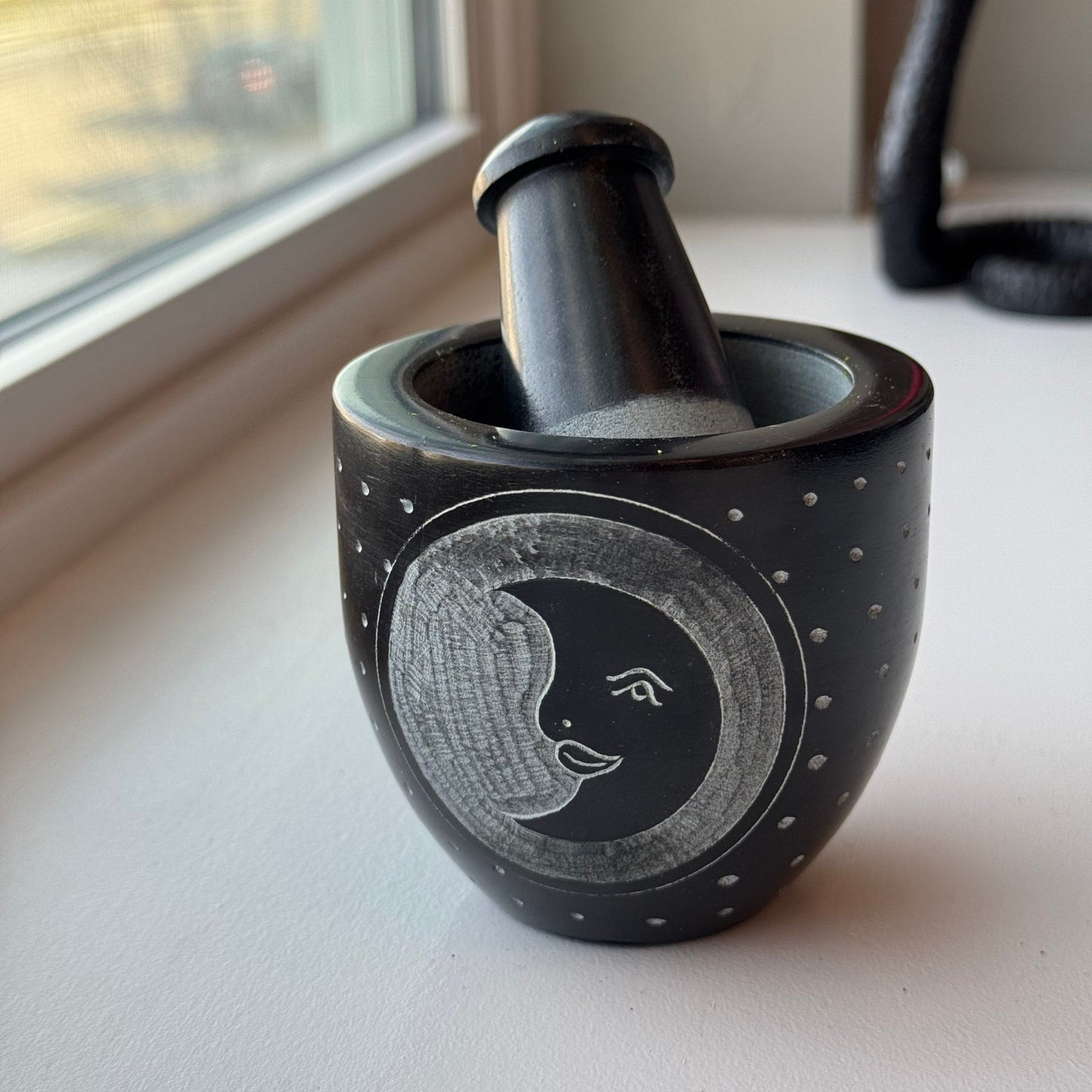 Moon Soapstone Mortar & Pestle