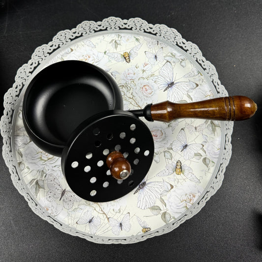 Iron and Wood Charcoal Burner