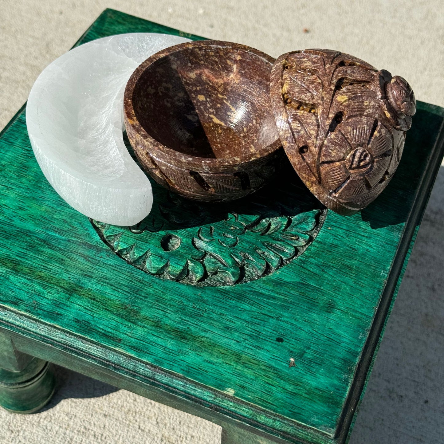 Carved Soapstone Keepsake Box