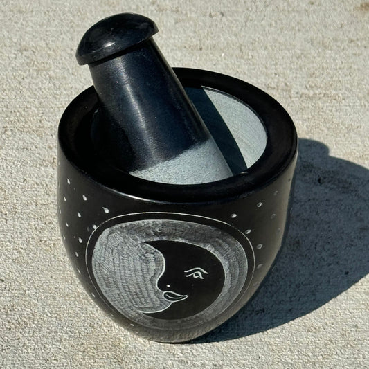 Moon Soapstone Mortar & Pestle