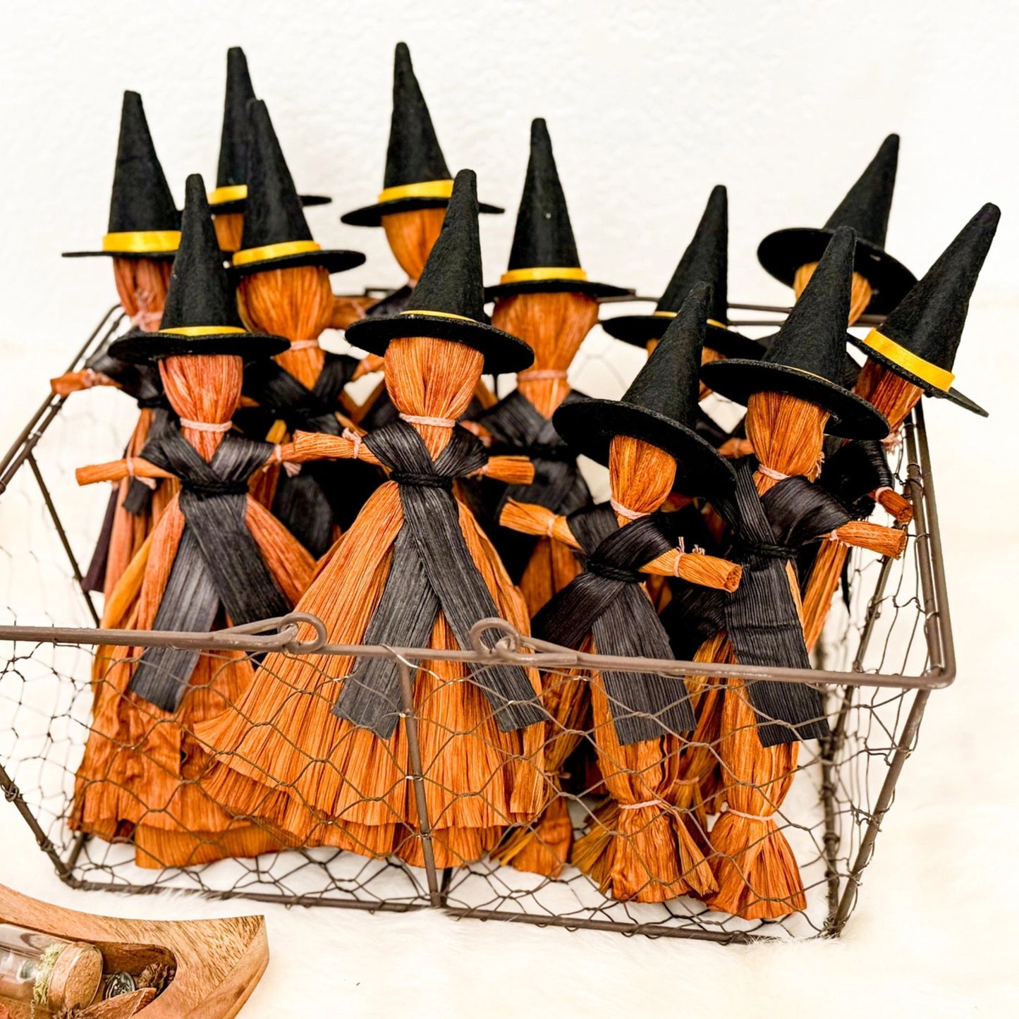 Corn Husk Doll - Orange and Black Poppet