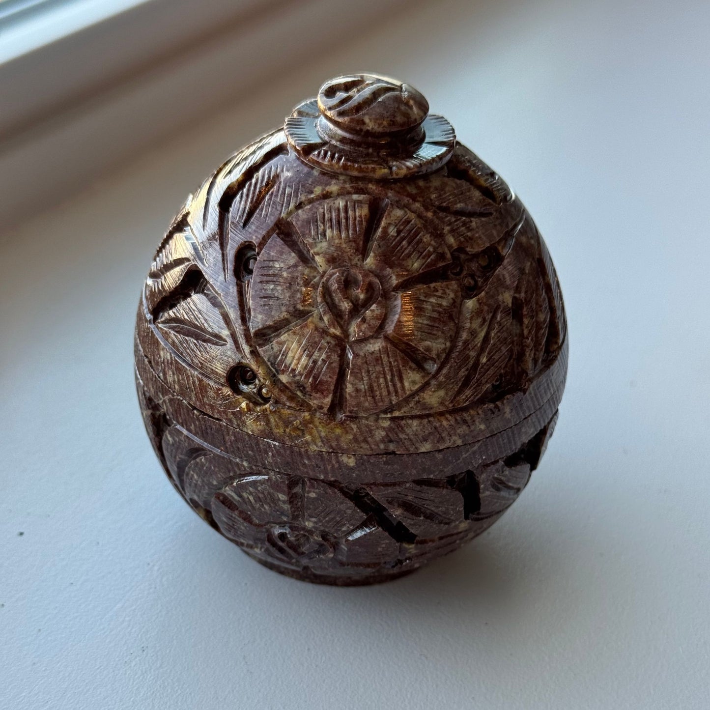 Carved Soapstone Keepsake Box | Opt. A