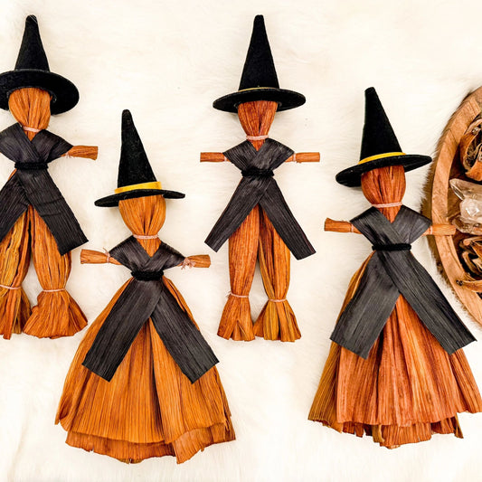 Corn Husk Doll - Orange and Black Poppet