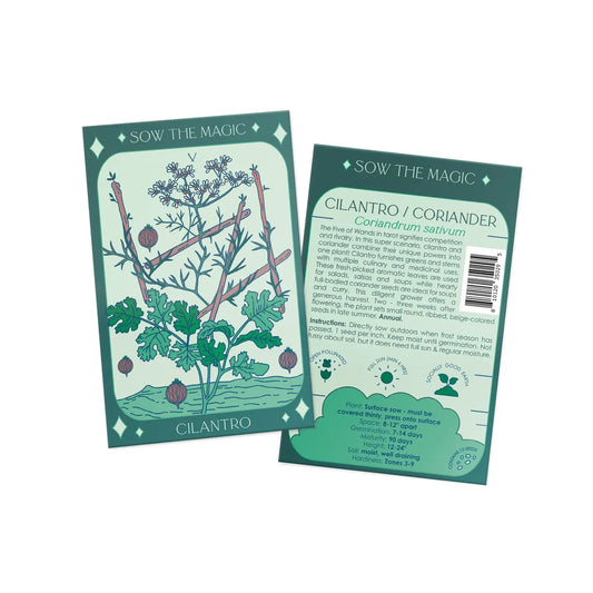 Sow the Magic – Cilantro Corriander Tarot Garden + Gift Seed Packet