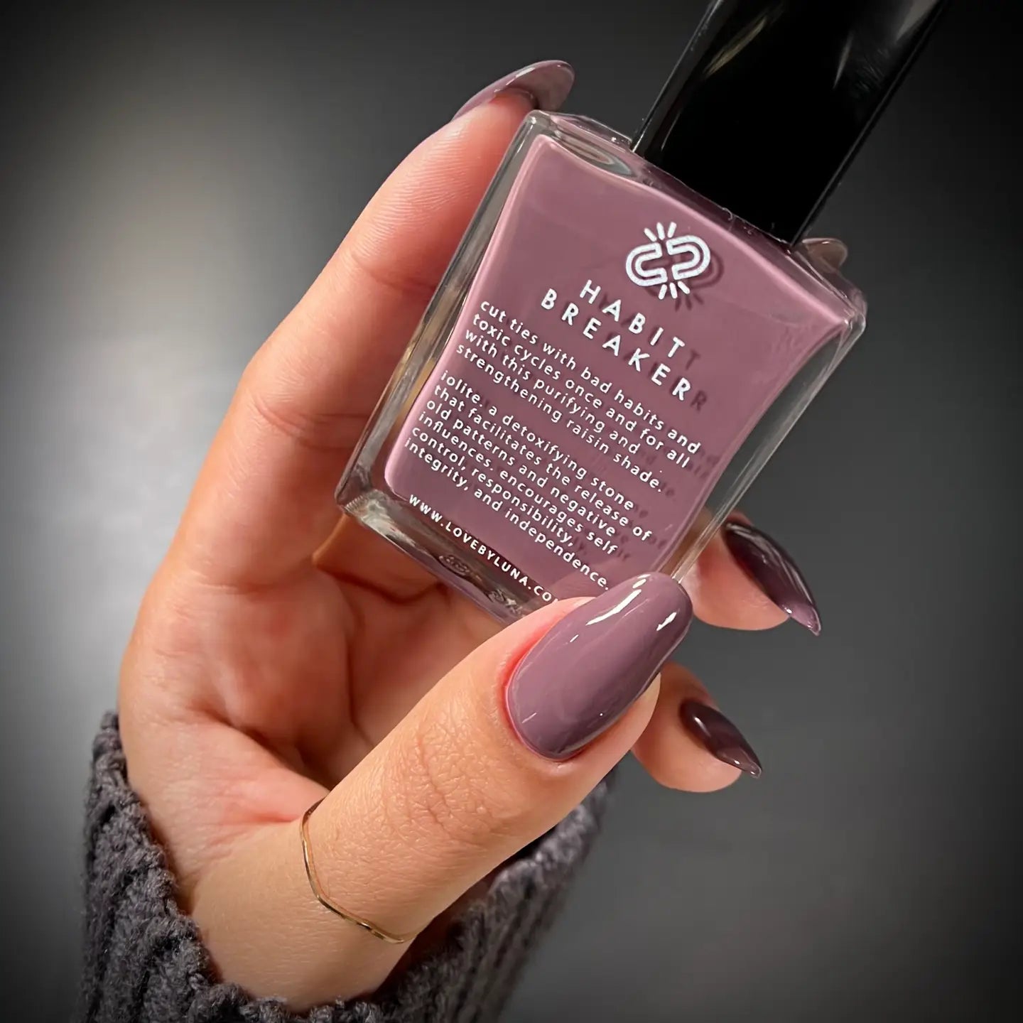 Love By Luna – Habit Breaker | Dusty Purple Nail Polish with Iolite