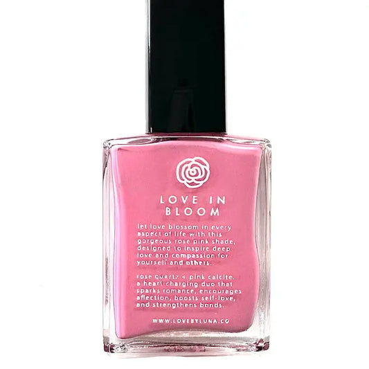 Love By Luna – Love in Bloom | Rose Pink Nail Polish with Rose Quartz + Pink Calcite