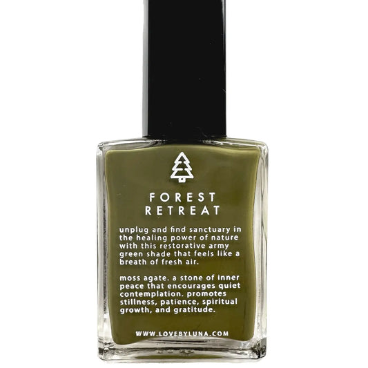 Love By Luna – Forest Retreat | Moss Green Nail Polish with Moss Agate